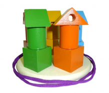 Купить деревянная игрушка rntoys пирамидка башенки цветные д-672