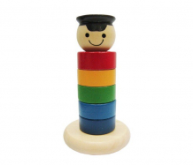 Купить деревянная игрушка rntoys паренек-пирамидка цветная д-560