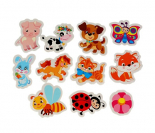 Купить капитошка игрушка для ванны набор стикеров веселые животные 12 шт. ev12-pet