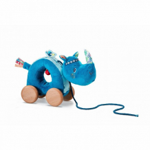 Купить каталка-игрушка lilliputiens на верёвочке мягкая носорог мариус 83059
