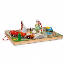 Купить деревянная игрушка melissa & doug транспортный набор в чемоданчике ферма 30142