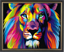 Купить color kit картина со стразами радужный лев ckc012