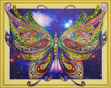 Купить color kit алмазная картина с фигурными стразами радужная бабочка fku010