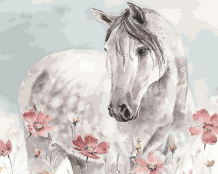 Купить paintboy картина по номерам белая лошадь 40х50 см gx27355