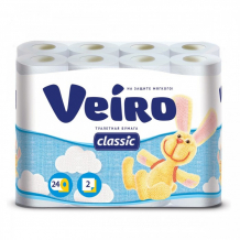 Купить veiro бумага туалетная 2-х слойная classic 24 шт. 5с224