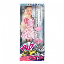 Купить toys lab кукла ася городской стиль блондинка в розовом платье с цветочным принтом 35070