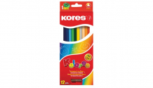 Купить kores карандаши цветные трехгранные с точилкой 12 цветов 128902