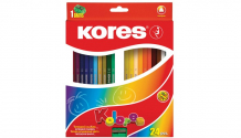 Купить kores карандаши цветные трехгранные с точилкой 24 цвета 128903