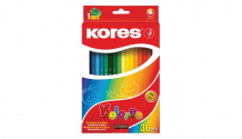 Купить kores карандаши цветные трехгранные с точилкой 36 цветов 128904