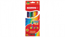 Купить kores карандаши цветные трехгранные двусторонние с точилкой 24 цвета 12 шт. 128906