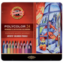 Купить koh-i-noor набор карандашей цветных polycolor 24 цвета 3824/24