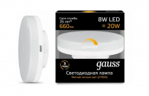 Купить светильник gauss лампа диммируемая led gx53 8w 660lm 3000k 108408108-d