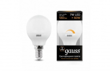 Купить светильник gauss лампа диммируемая шар-dim led e14 7w 560lm 3000к 105101107-d