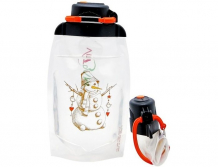 Купить vitdam складная эко бутылка с карабином снеговик 500 мл b050trs-606