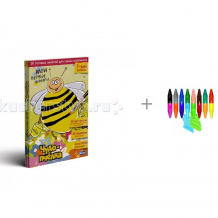 Купить умница мои первые шедевры чудо-пчёлка с двойными карандашами двойные 16 цветов 08874 djeco 