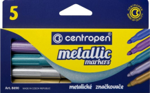 Купить centropen набор маркеров пулевидный для декорирования metallic markers 2-3 мм 5 цветов 6 8690 0501