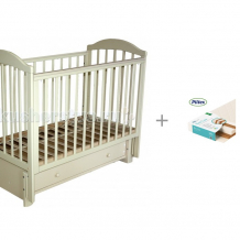Купить детская кроватка кубаньлесстрой би 41.3 кубаночка-5 маятник продольный с матрасом плитекс ecolux 119х60х12 