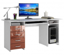 Купить mf master стол компьютерный милан 6п глянец (основание белое) мст-сдм-6п-б