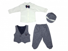 Купить mini world комплект для мальчика (жилет, кофта, ползунки и шапка) mw14316 mw14316