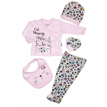Купить mini world комплект для новорожденного (распашонка, ползунки, шапка, нагрудник и царапки) mw15385 mw15385