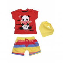Купить mini world комплект панда (футболка, шорты, нагрудник) mw14612
