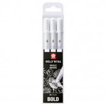 Купить sakura набор белых гелевых ручек gelly roll basic 10 (пишущий узел 1 мм, линия 0.5 мм) 3 шт. 