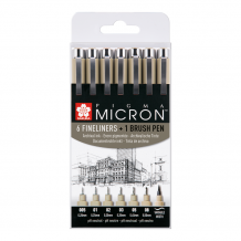 Купить sakura набор капиллярных ручек pigma micron (0.2мм 0.25мм 0.3мм 0.35мм 0.45мм 0.5мм+ brush) 7 шт. 