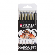 Купить sakura набор капиллярных ручек pigma micron manga 6 шт. 