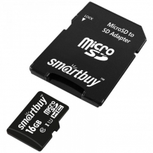 Купить smart buy карта памяти microsdhc 16gb class 10 c адаптером sd 