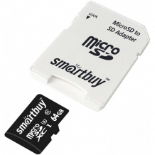 Купить smart buy карта памяти microsdxc 64gb pro u3 class 10 c адаптером sd 