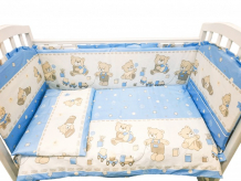 Купить комплект в кроватку сонная сказка мишка с кубиками (6 предметов) 