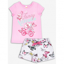 Купить веселый малыш комплект для девочки (футболка и шорты) бабочки 361/337/б