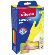 Купить vileda перчатки нитриловые одноразовые радуга 80 шт. 