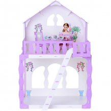Купить кукольный домик r&c "марина" с мебелью, бело-сиреневый ( id 10321455 )