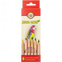 Купить набор цветных карандашей koh-i-noor "jumbo natur", 6 цветов ( id 10627354 )