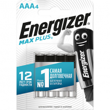 Купить батарейки алкалиновые energizer "max plus", тип ааа, 4 шт ( id 12470449 )