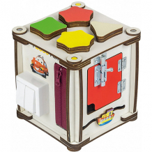 Купить бизиборд iwoodplay "кубик мультицвет", 17х17х18 см, свет ( id 13593621 )