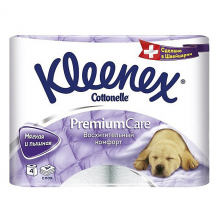 Купить туалетная бумага kleenex premium care 4 слоя, 4 шт ( id 15100855 )