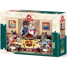 Купить пазл art puzzle кошачий семейный праздник, 260 деталей ( id 15101406 )