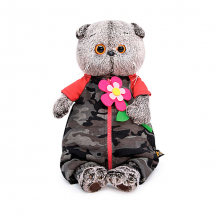 Купить одежда для мягкой игрушки budi basa комбинезон на молнии серый к ярко-розовому цветку из фетра, 22 см ( id 15309359 )