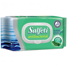 Купить влажные антибактериальные салфетки salfeti №120, с клапаном ( id 15838413 )