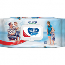 Купить влажные салфетки aura family антибактериальные, 120 шт ( id 16213523 )