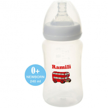Купить противоколиковая бутылочка для кормления ramili baby (240 мл., 0+, слабый поток) ( id 16867207 )