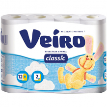 Купить туалетная бумага veiro classic 2-х слойная, 12 шт ( id 17099939 )
