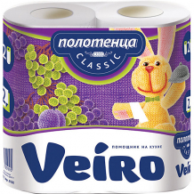 Купить бумажные полотенца veiro classic 2-х слойные, 12,5 м, 2 шт ( id 17099953 )