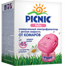 Купить электрофумигатор picnic baby c жидкостью от комаров 45 ночей, 30 мл ( id 4667902 )