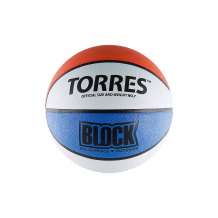 Купить баскетбольный мяч block, р. 7, резина, бело-сине-красный, torres ( id 5056632 )