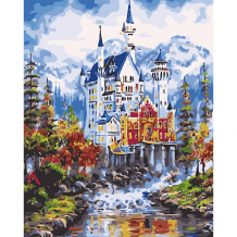 Купить холст с красками по номерам "величественный замок в горах" 40х50 см ( id 5096754 )