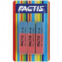 Купить factis ластики комбинированные, для грифеля и чернил, из натурального каучука, 3 шт ( id 6888703 )