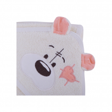 Купить полотенце с капюшоном мишки fun dry, twinklbaby, светло-бежевый с персиковыми ушками ( id 7189313 )